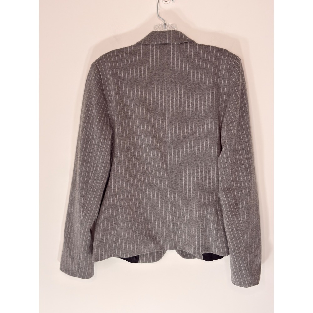 Banana Republic Pinstripe Knit Blazer Women's Gray White Office Career Preppy 12 - Picture 9 of 12